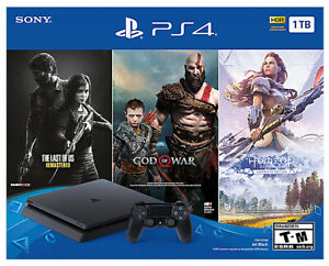 Impress New Sony Playstation4 PS4 Slim 1TB Console – Jet Dark Plus 3 Video games