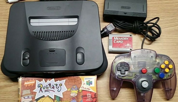Bundle: Charcoal Gray Nintendo 64 NUS-001 system US Tested w/recreation