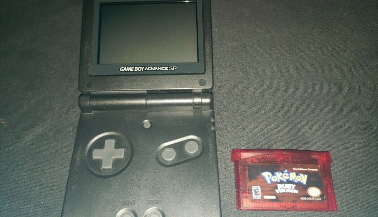 Nintendo Game Boy Advance GBA SP AGS 101 Dim Onyx Archaic No Charger Pokemon Ruby