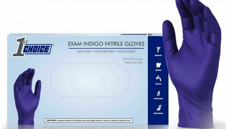 1000/Case Disposable Powder-Free Nitrile Medical Examination Gloves (Vinyl Latex Free)