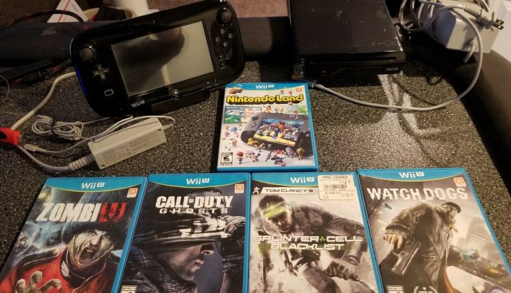 Nintendo Wii U Deluxe 32GB Dusky Console Lot w/ MATURE Video games Bundle TESTED R632