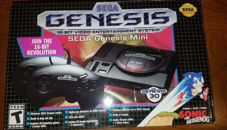 SEGA GENESIS MINI CONSOLE BY SEGA w 40 Preloaded Video games & 2 Controllers BRAND NEW