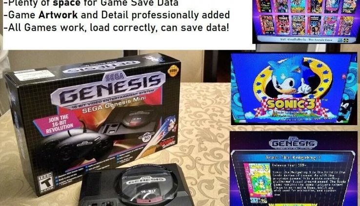 SEGA Genesis Mini Official Console – Modded w/ 220+ Video games  BRAND NEW