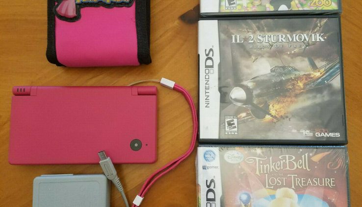 Nintendo DSi With 3 Video games, Case, AND Charger! Tinkerbell, Whats up Kitty, AND MORE!