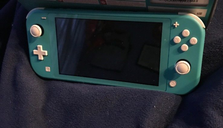 Nintendo Swap Lite Handheld Console – Turquoise W/ Charger And Splatoon 2