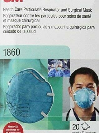 3M™ N95 1860 Health Care Particulate Respirator and Medical Veil Field of 20