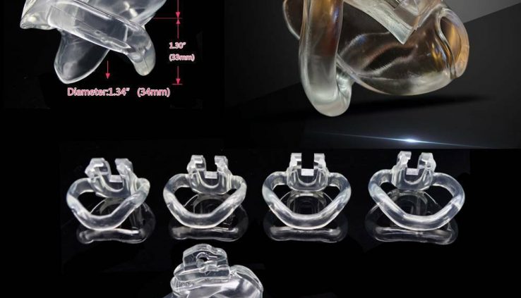 The Nub of HT V3 Cage Bio-sourced Resin Male Chastity System W/ 4 Rings Pink