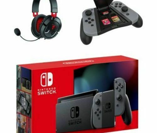 Nintendo Switch Game Console Bundle Headset & VoltEdge – Gray