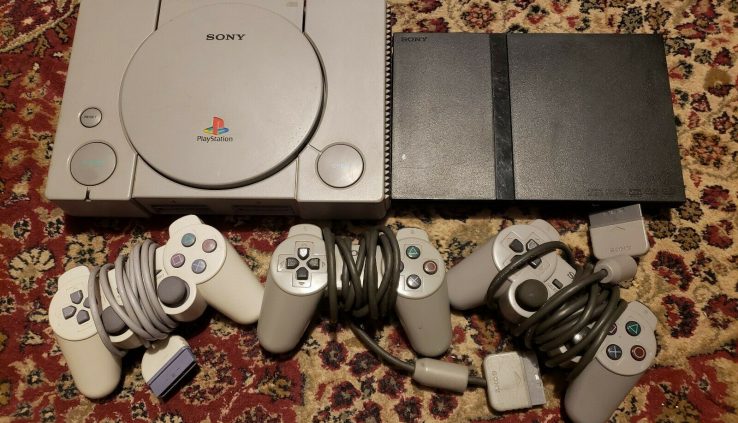 PsLot Ps1 Ps2 Consoles With Controllers And Video games Untested