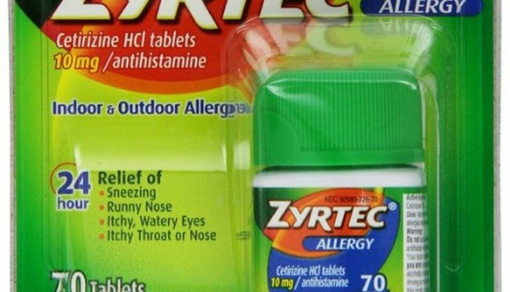 Zyrtec 24 Hour Allergy Relief, 10 MG Tablets, 70ct Antihistamine – EXP: 04/2020