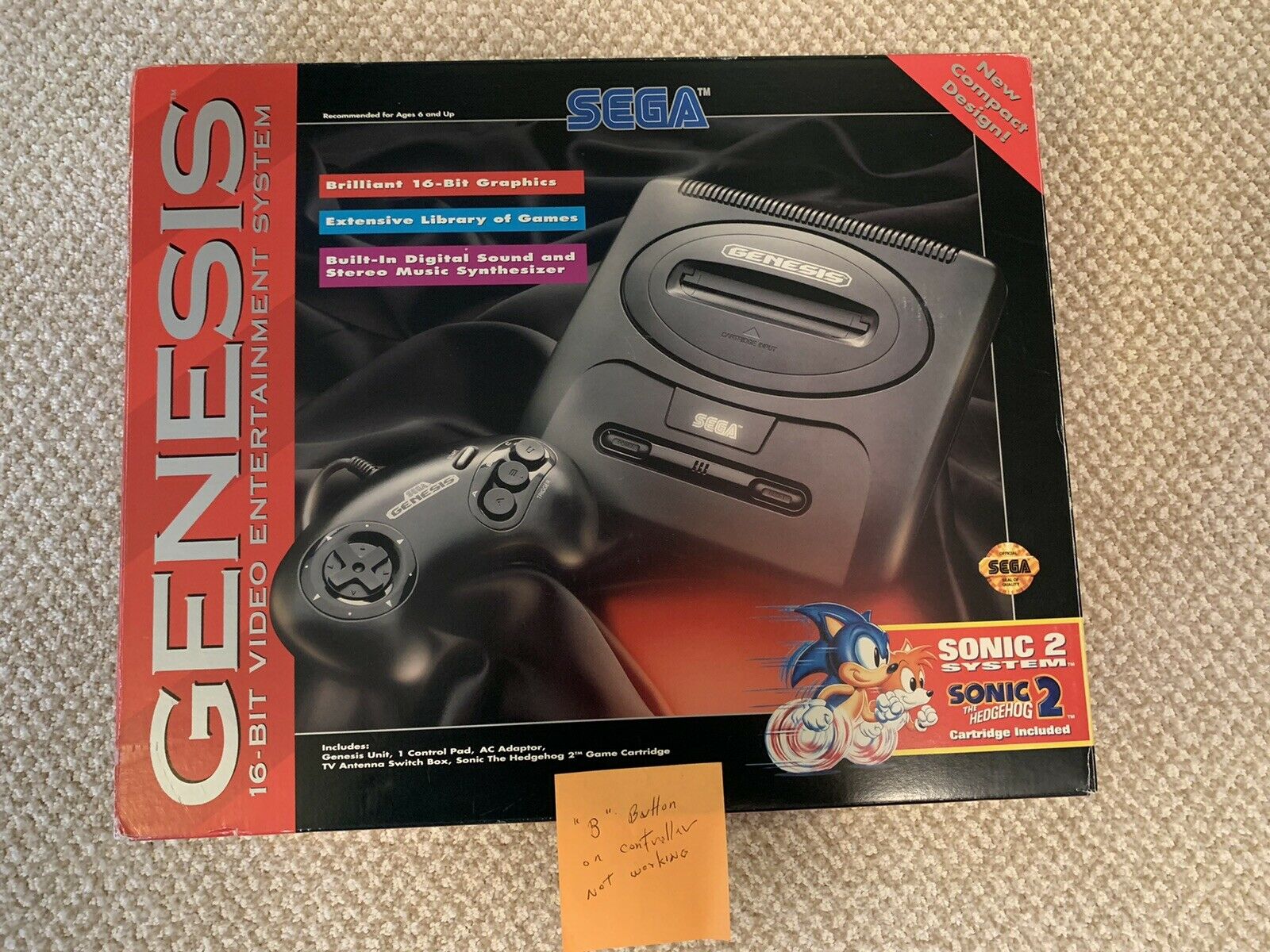SEGA GENESIS Video Entertainment System 16BIT (Model 1631) + 12 Video
