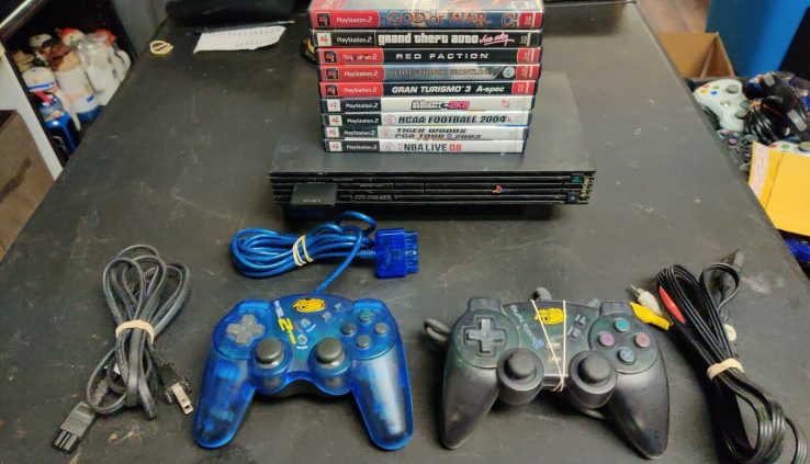 Sony PlayStation 2 PS2 Beefy Gloomy Console Bundle Lot with Controller