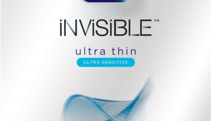 Durex Condom Invisible Extremely Skinny Natural Latex Condoms, 16 Rely