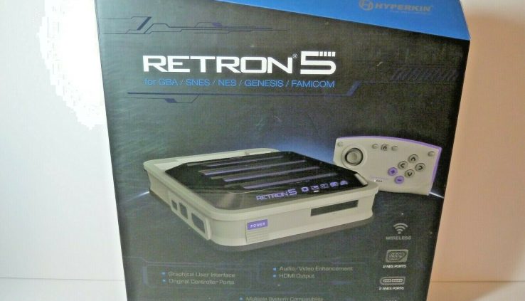 Retron 5 Console – Hyperkin – Grey – NES – SNES – Genesis – GBA – Original – Sealed