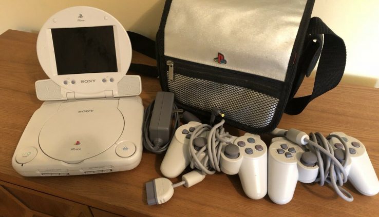 PS One With LCD Display masks masks, 2 Controllers And Carrying Safe PlaystationPS1
