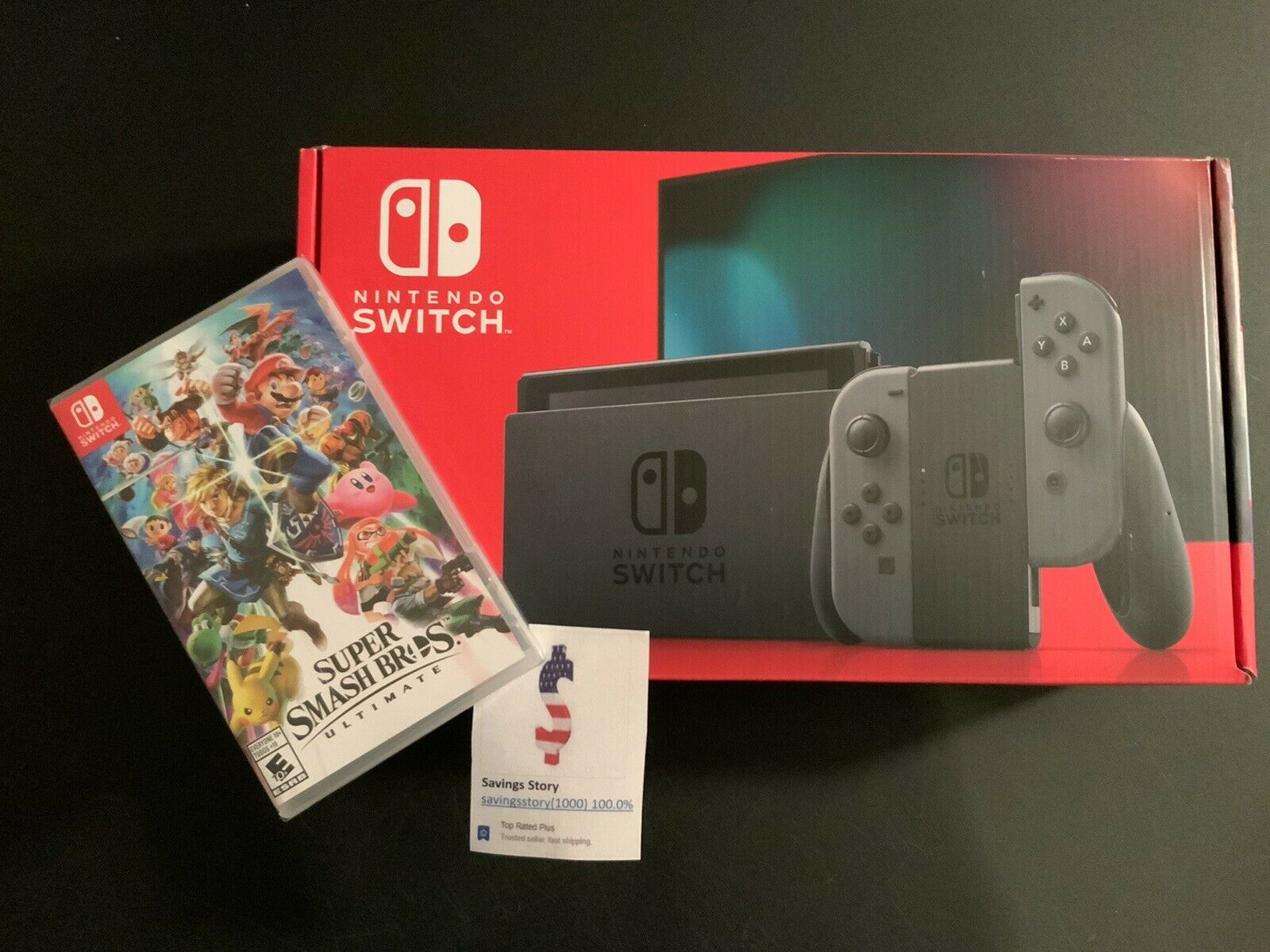 Nintendo Switch V2 Console Bundle With Properlykept Shatter Bros