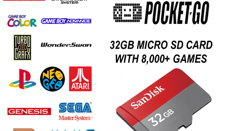 32GB SD Card for PocketGO 8,000+ Games Entirely Loaded NES, SNES, Genesis Pocket Budge