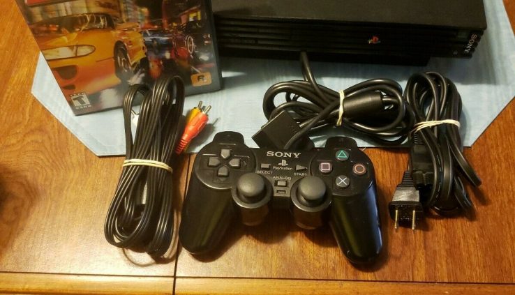 Ps2 SCPH-50001 Console PS2 Paunchy Machine w/ Cables Controller And Sport