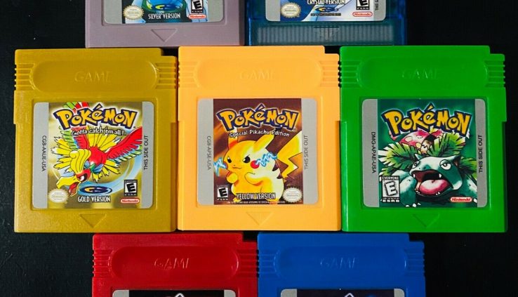 Pokemon GameBoy Coloration (Red, Inexperienced, Blue, Crystal, Silver, Gold, and Yellow)