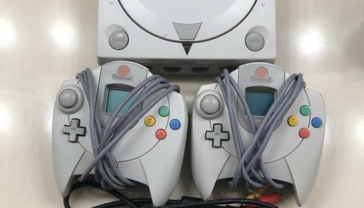 Sega Dreamcast White Console with 2 Controllers and Memory Cards