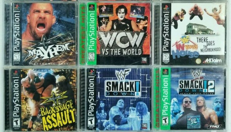 WWF Wrestling games  (Ps1) PS1 Tested