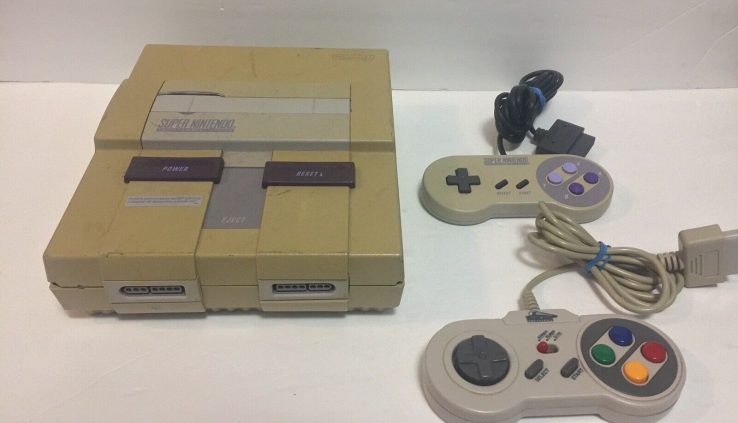 Huge Nintendo SNES Console w 2 Controllers Most productive – WORKING