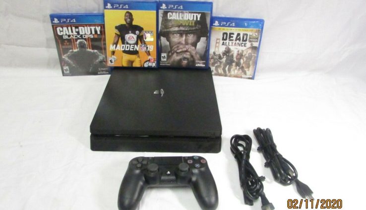 PS4 Slim (CUH-2115B) 1TB Console-Sunless W/1-Controller & 4-Games