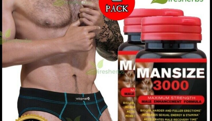 MANSIZE 3000 Male Penis Enlarger Better Longer Size Sexual Stamina Pills 120ct