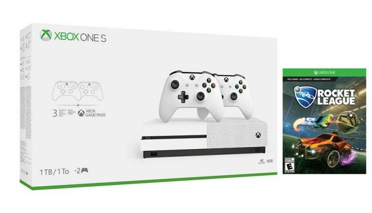 Xbox One S 1TB Bundle with 2 Controllers and 3 Month Game Pass Plus Free Game