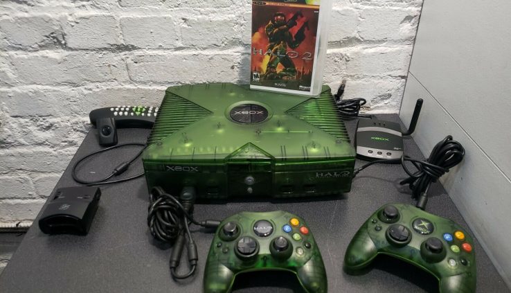 Microsoft Xbox Halo Model Translucent Green Console Bundle GAME,