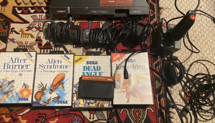 Sega Master Gadget With 5 Video games Alien Syndrome Kenseiden Useless Angle And Remotes