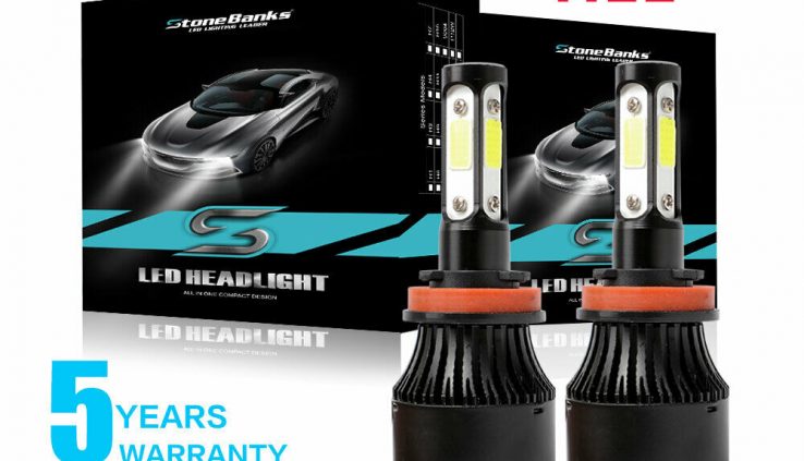 4-Aspect H11 LED Headlight Bulbs H8 H9 Kits 120W 32000LM Energy 6000K White BLACK