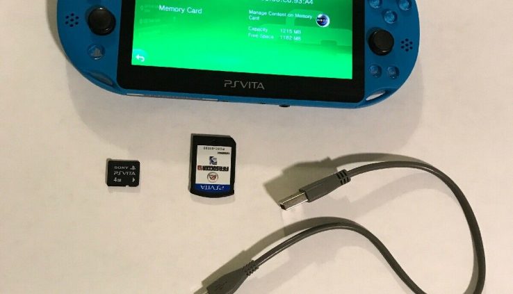 Sony PS VITA PCH-2001 Aqua Blue PlayStation Vita 4gb FIFA Soccer 13 Charge Cable