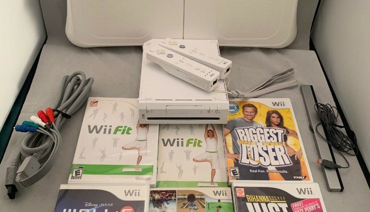 Nintendo Wii Recreation Console & Health Bundle with Wii Fit Balance Board & Games