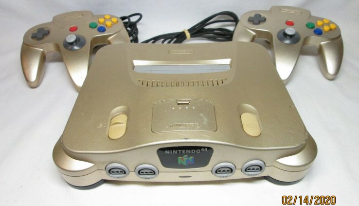 Nintendo 64 Toys R Us Gold Intention NUS-001 NTSC 2 Controllers Tested USA Vendor