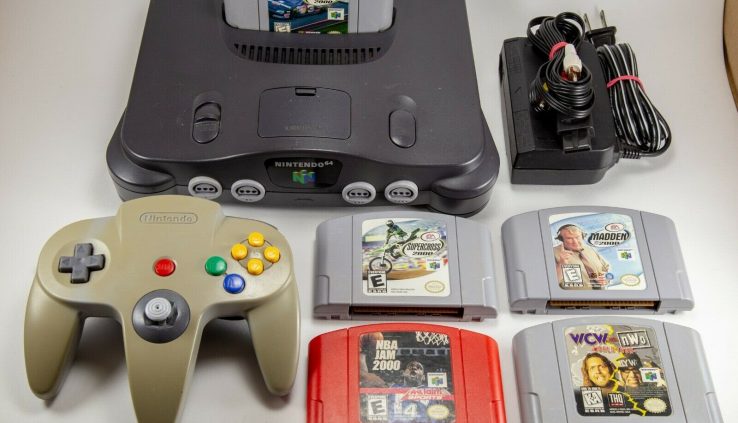Nintendo 64 N64 NUS-001 Console SPORTS GAME Bundle – OEM Controller + 5 Games