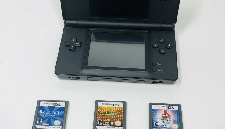 Nintendo DS Lite Sunless Handheld System w/ 3 games (No charger)