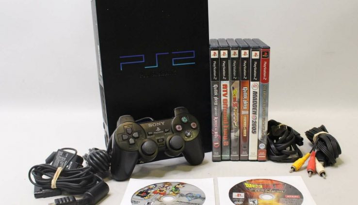 Sony Playstation2 PS2 SCPH-39001 Console w/ 8 Video games – TESTED