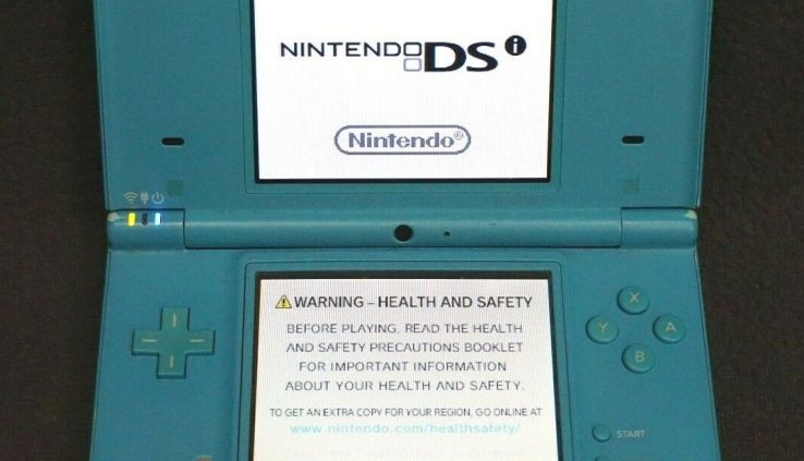+ Nintendo DSi Design – Incandescent Blue w/Charger, 11 Games & Lift Case – WORKS! +