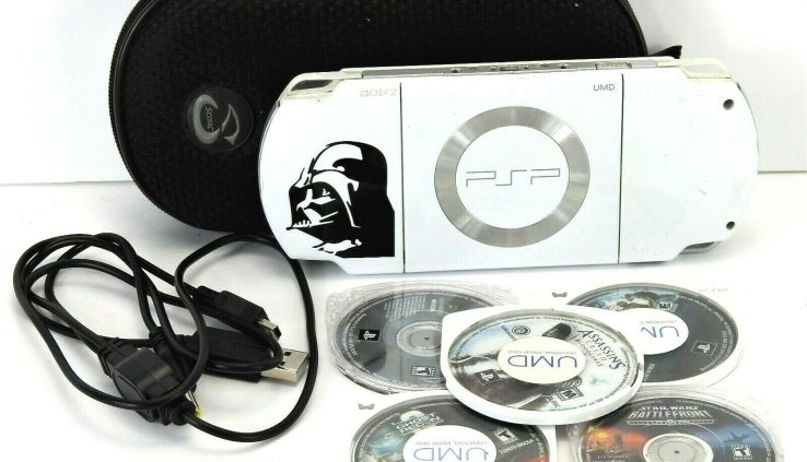 Sony PSP 2001 Megastar Wars Dinky Version Darth Vader, 5 Video games, 1 GB Memory, Case