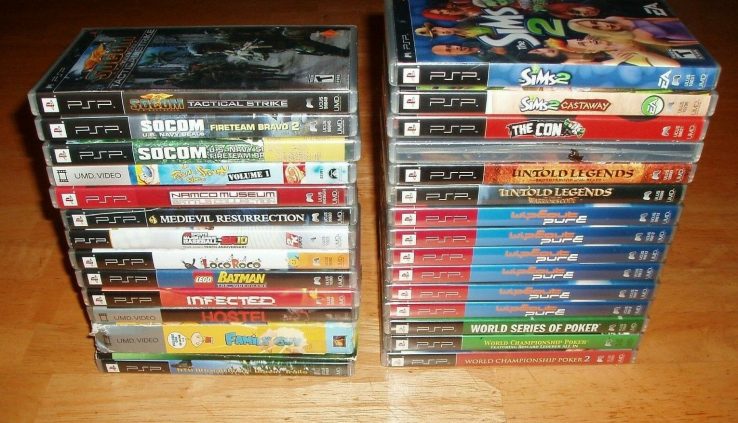 PSP Lot Of Games UMD Movies Sony PlayStation Moveable