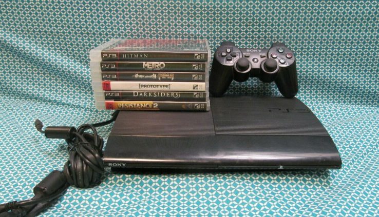 PlayStation 3 PS3 Tremendous Slim 500GB CECH-4301C w/ 1 Controller & 6 Games ~ TESTED