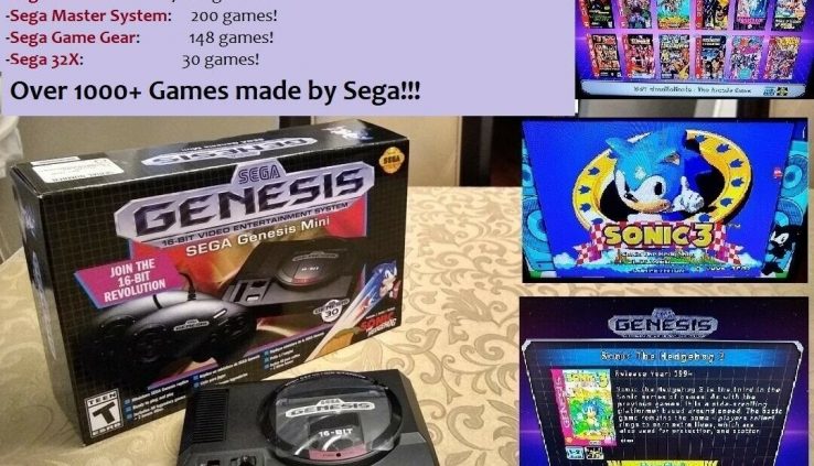 SEGA Genesis Mini Generous Console w/ 1000+ Video games (Genesis, Sport Tools, 32X)