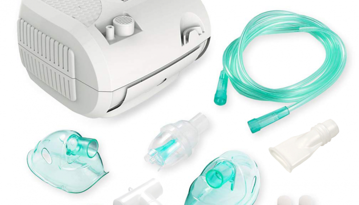 Compact Portable Nebulizer Machine with Glide back and forth Fetch, Grownup and Miniature one Mask Kits