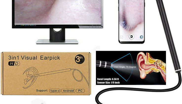 3in1 Ear Cleaning Endoscope USB 5.5mm Visible Earpick HD Digicam Spoon Otoscope US