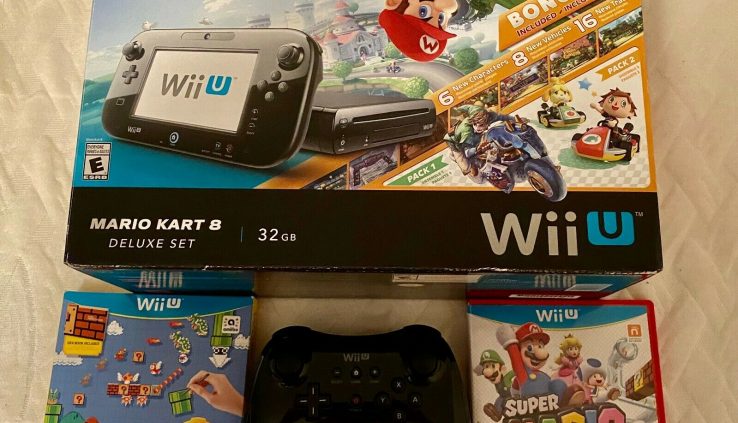Nintendo Wii U Bundle 32 GB – (Console, Video games, Legit Controller, Clear Mario Pores and skin)