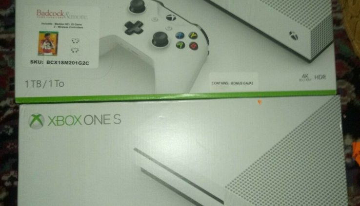 Microsoft Xbox One S 1TB Two Controller Console Madden 20 Bundle