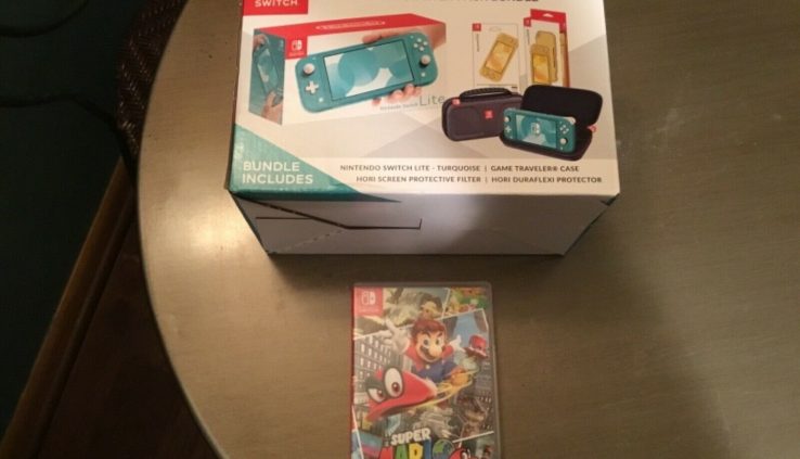 Turquoise Nintendo Switch Lite Protective Starter Pack Bundle Sealed, Odyssey