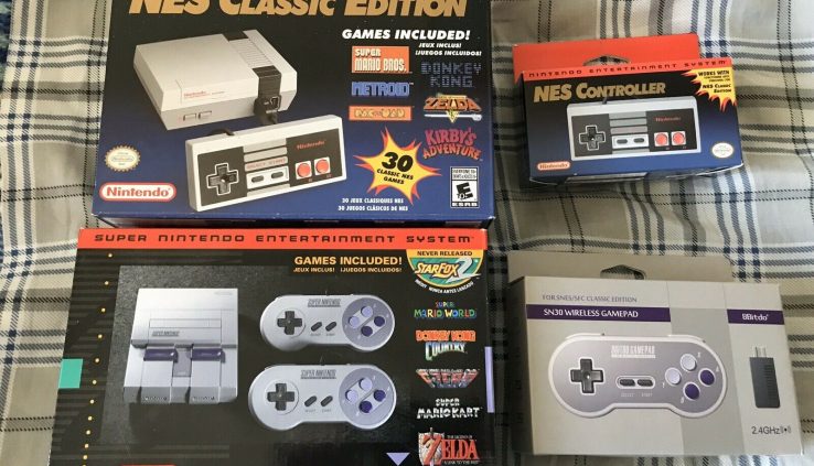 NES & SNES Classic Editions Bundle Plus NES Legit & SNES Wireless Controllers