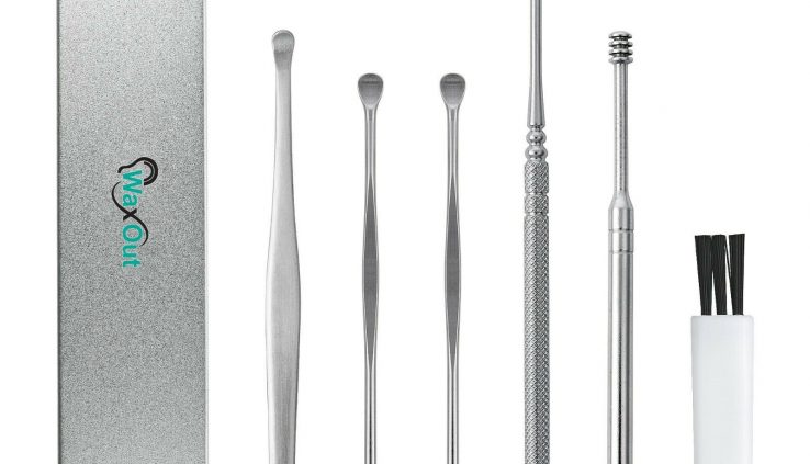 6pcs Ear Maintain Cleansing Location Instrument & Ear Wax Remover Cleaner Curette Kit With Case